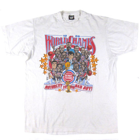 Vintage Detroit Pistons 1989 Caricature T-Shirt NBA Basketball Bad Boys ...