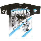 Vintage San Jose Sharks All Over Print T-shirt NWT's