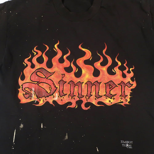 Vintage Sinner T-Shirt 1994 Fashion Victim 90s Flames – For All To Envy