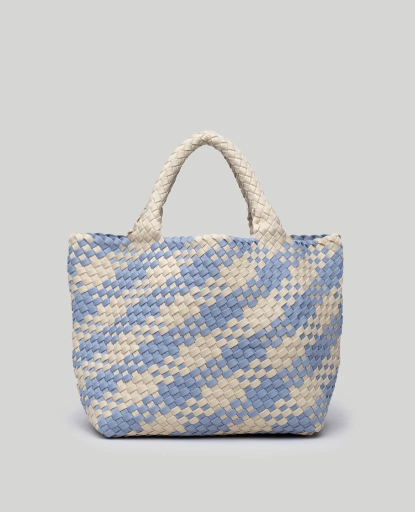 Naghedi St. Barths Mini Plaid Woven Tote Bag Haze