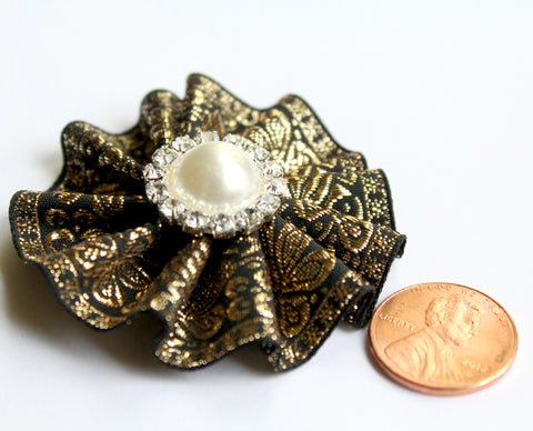 Gold and Black with pearl deco style hair accessory