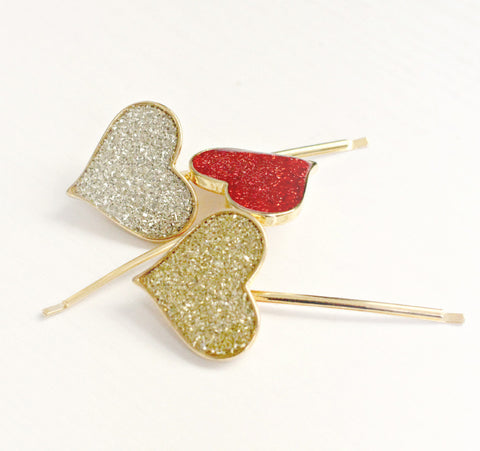 Heart bobby pin hair accessory