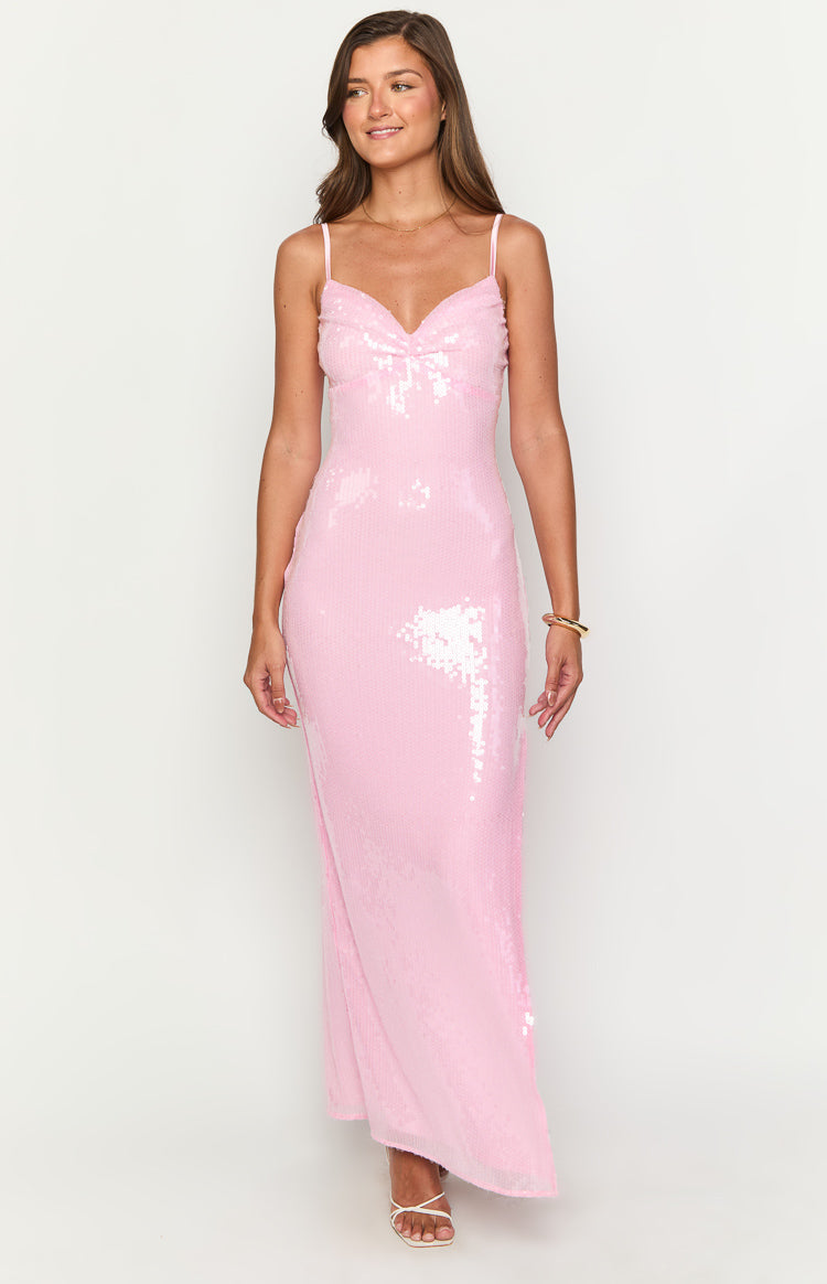 Collective Dress - Honey Pink Sequin Maxi Dress image 3