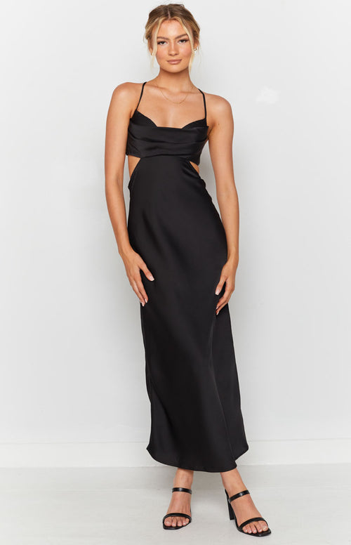 Taleah Cut Out Maxi Dress Black – Beginning Boutique