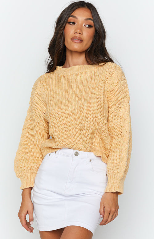 Clouds Above Knit Jumper Peach – Beginning Boutique