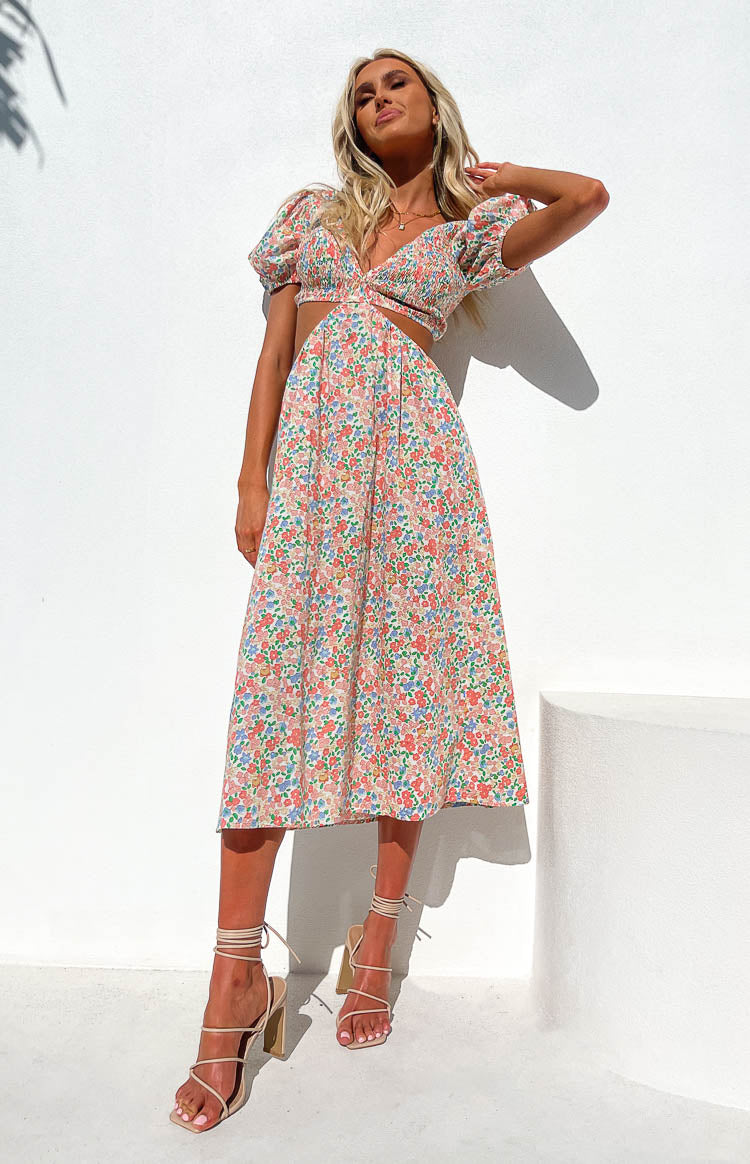 Fleur Floral Print Midi Dress