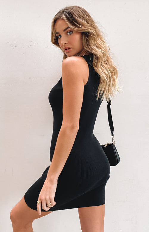 SNDYS Mish Ribbed Mini Dress Black – Beginning Boutique