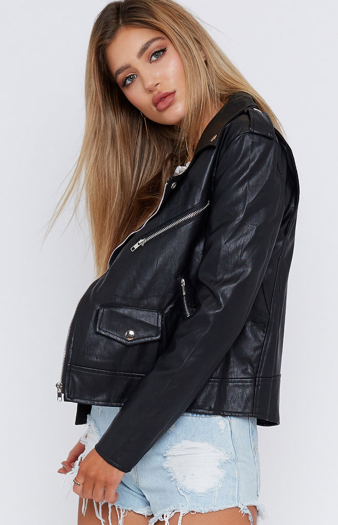 Brando Biker Jacket Black – Beginning Boutique