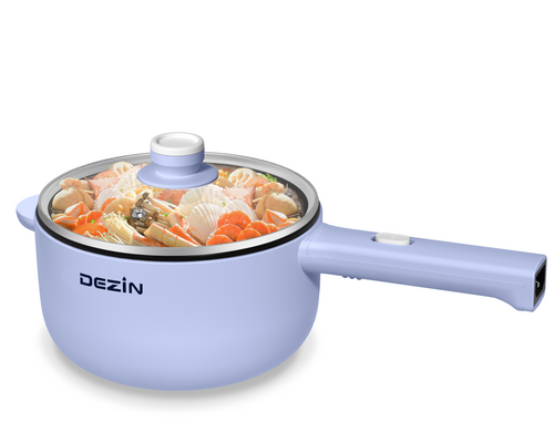 Dezin Electric Hot Pot Upgraded, Non-Stick Saut Pan, Rapid Noodles Cooker, 1.5L