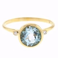 Blue Topaz and Diamond Ring