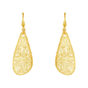 14k Yellow Gold Lace Earrings