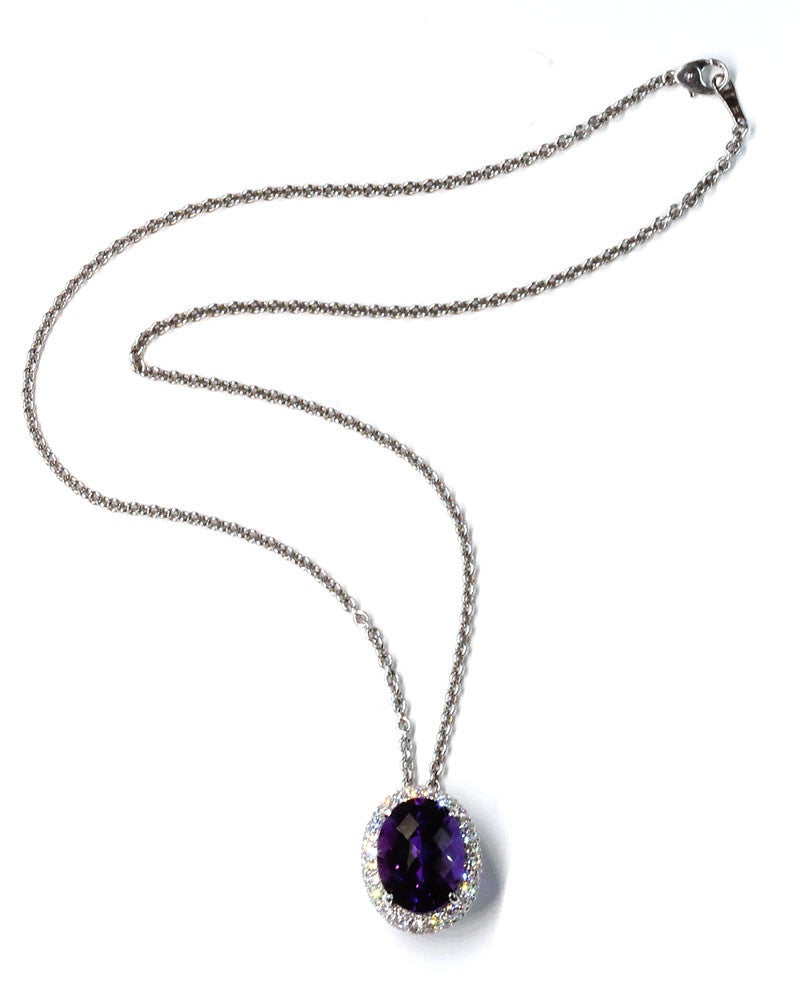 Amethyst and Diamond Pendant, SOLD – Deleuse Fine Jewelry