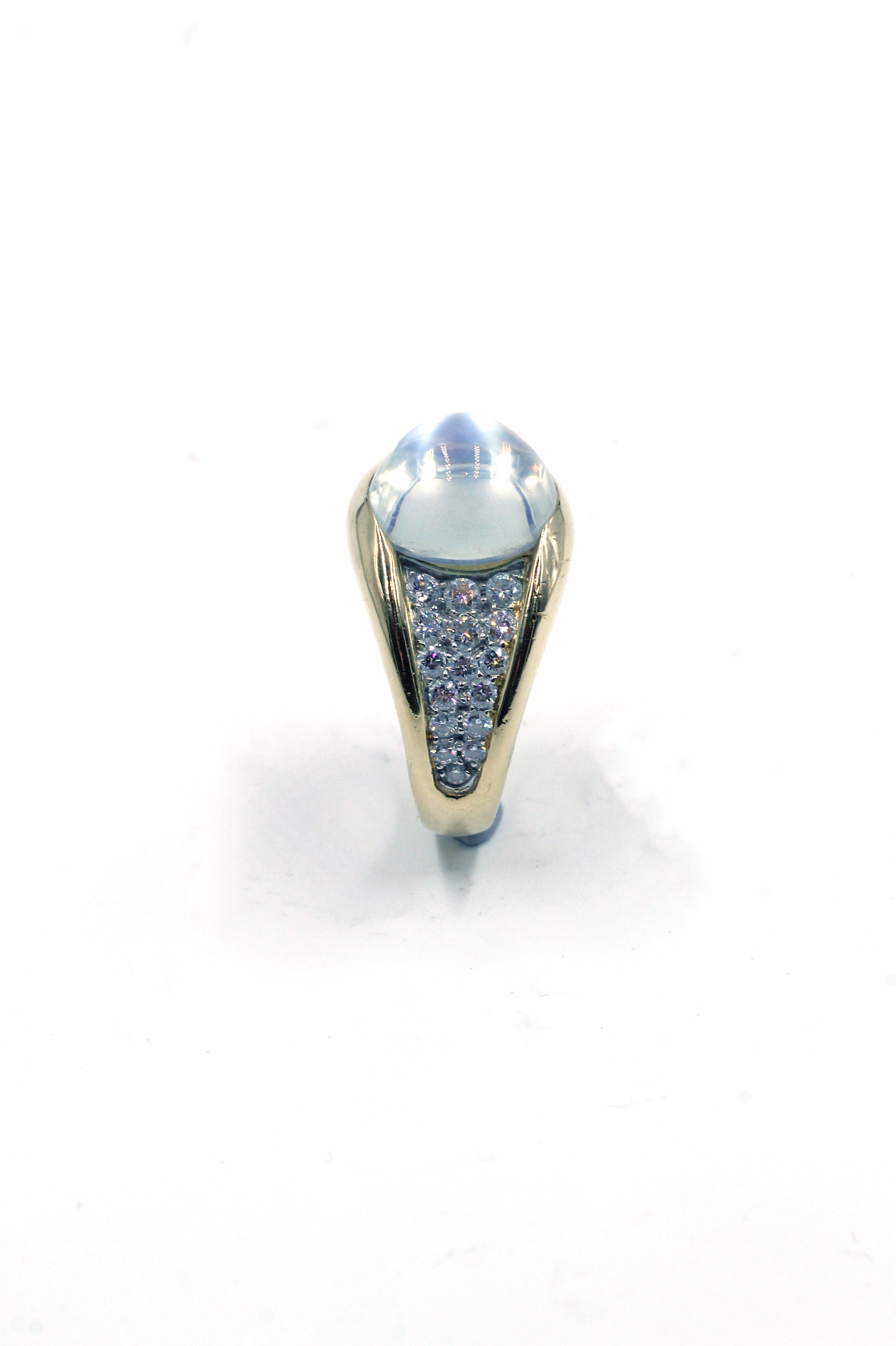 Pre-owned Janet Deleuse Moonstone and Diamond Ring