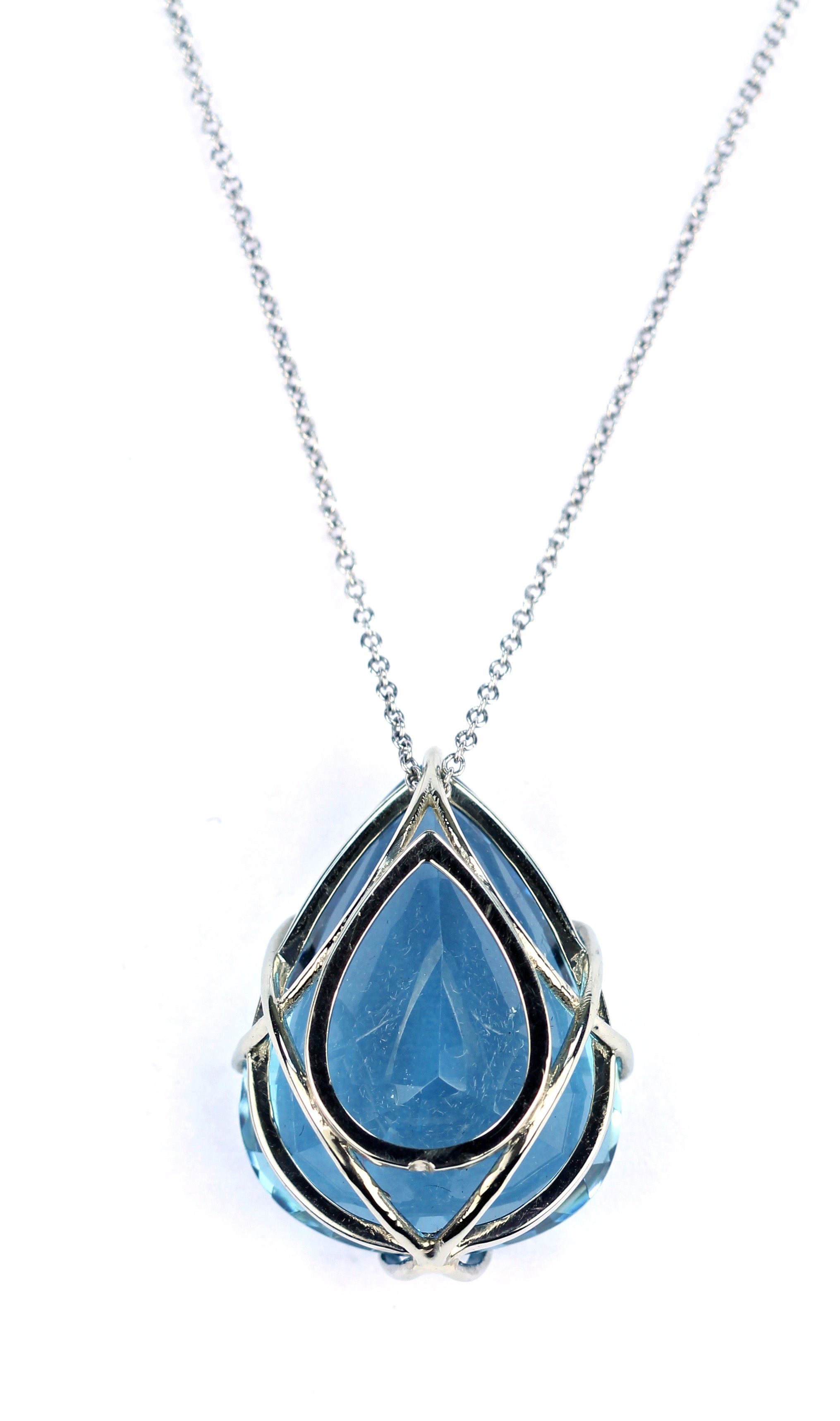 Janet Deleuse Designer Blue Topaz Pendant – Deleuse Fine Jewelry