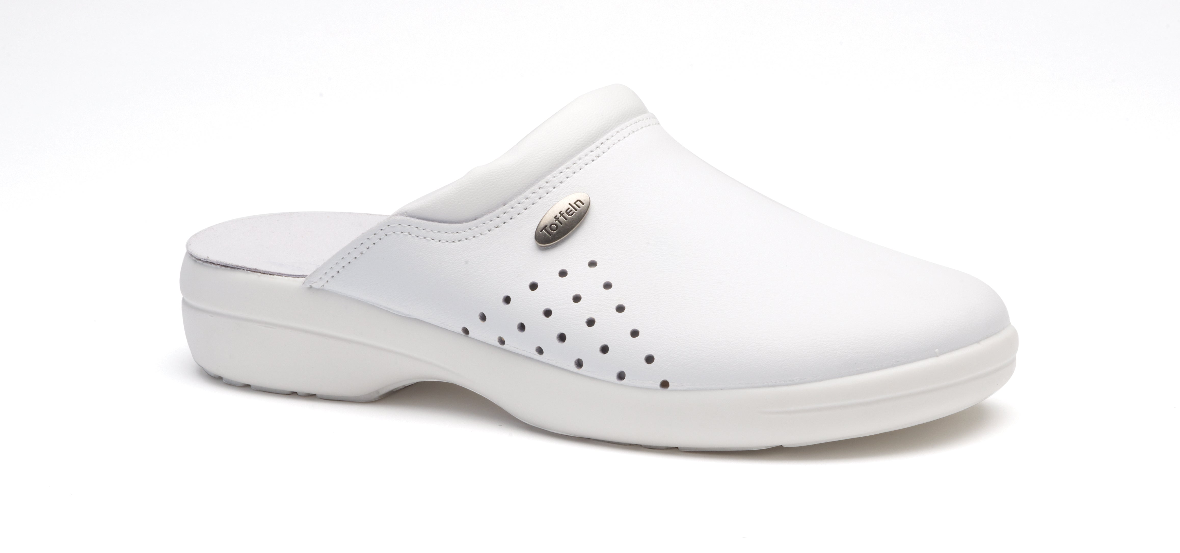 An image of Toffeln FlexLite (with vents & without heel strap), White / 10