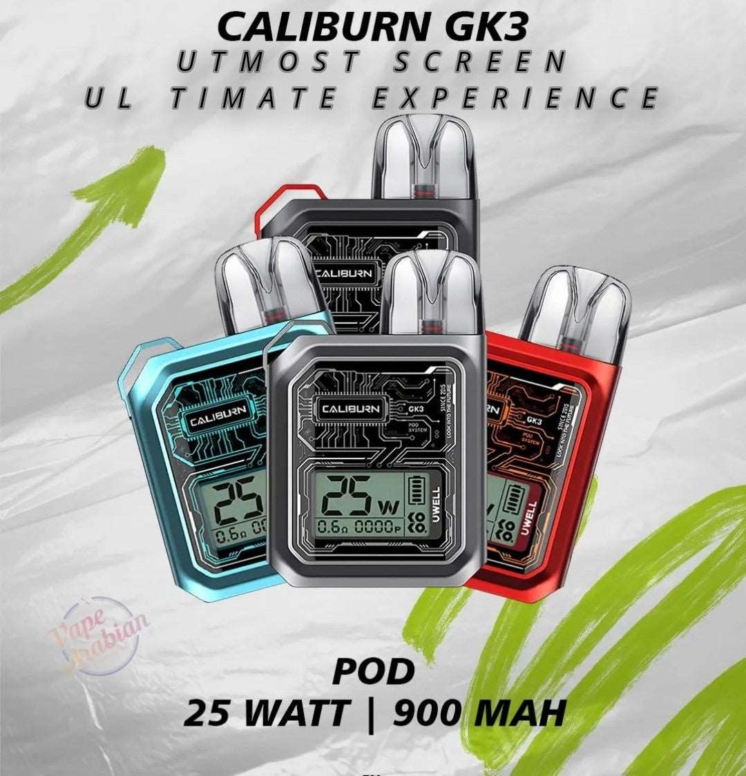 Uwell Caliburn GK3 Pod System Kit 900mAh 2.5ml