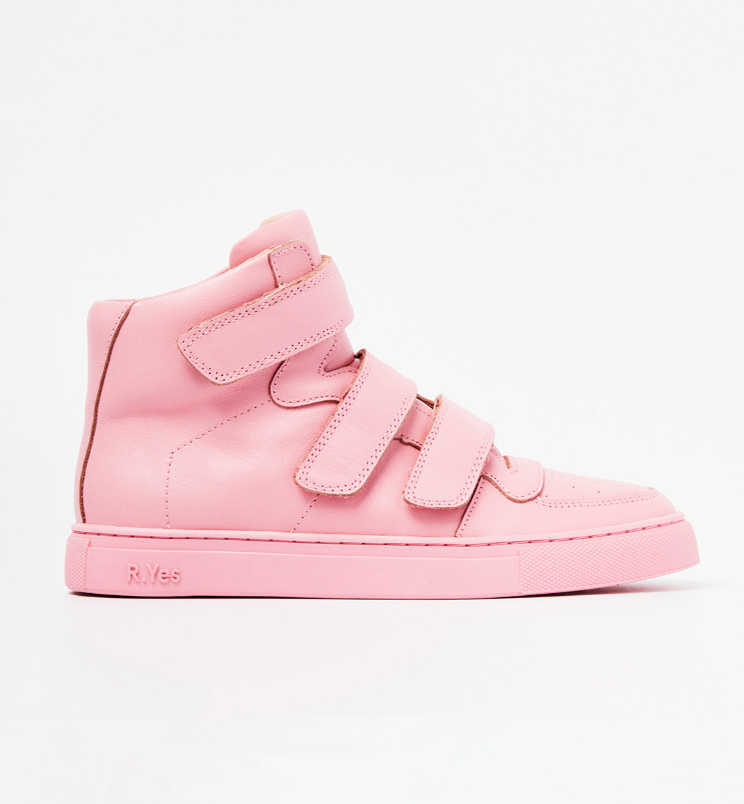 pink leather trainers