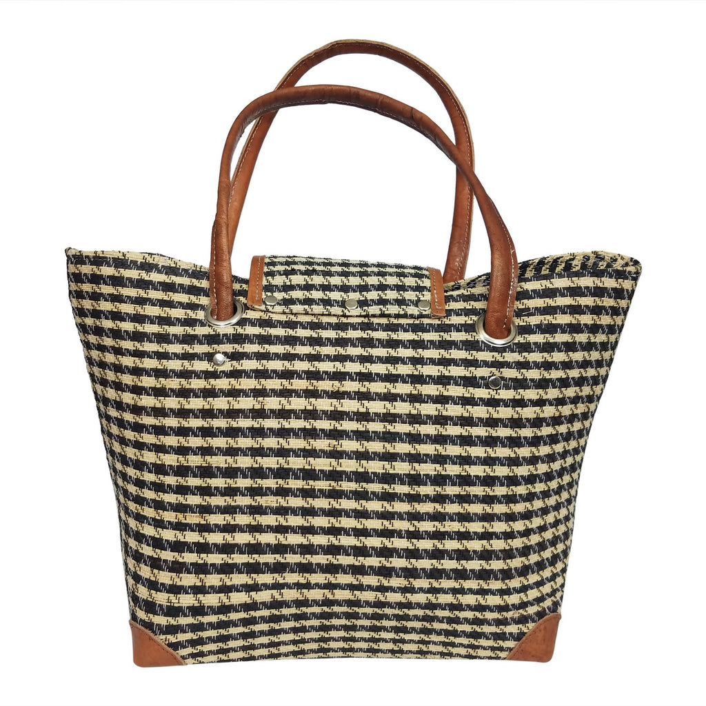 Johna: Authentic Hand Woven Checkered Madagascar Raffia Hand Bag | The ...