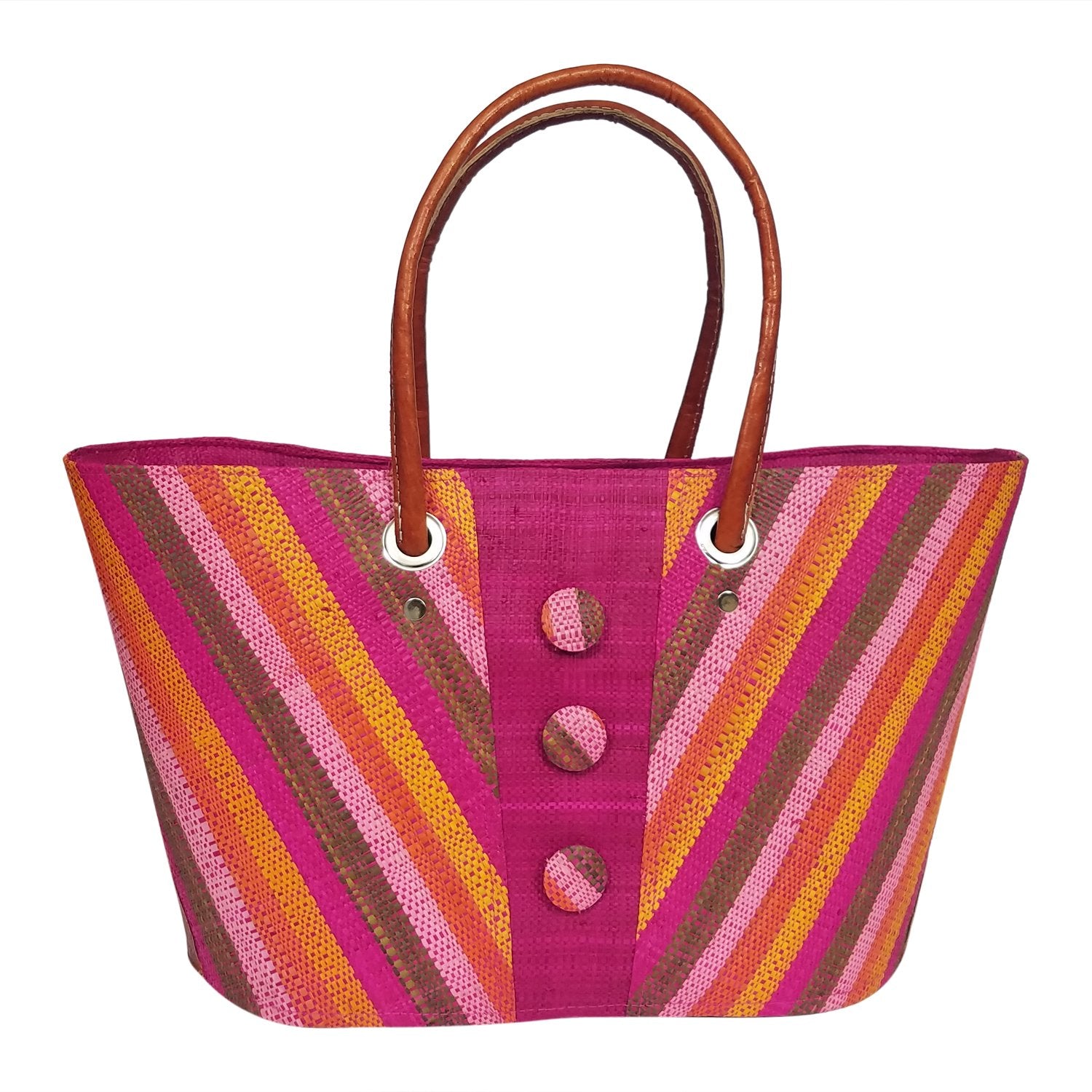 Linah: Authentic Handmade Multicolored Madagascar Raffia Hand Bag | The ...