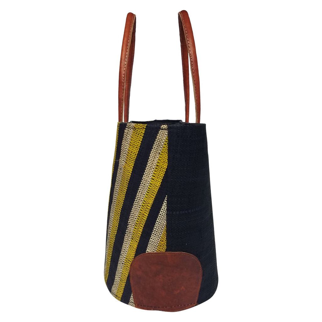 Cynthia: Authentic Handmade Black & Yellow Madagascar Raffia Hand Bag ...