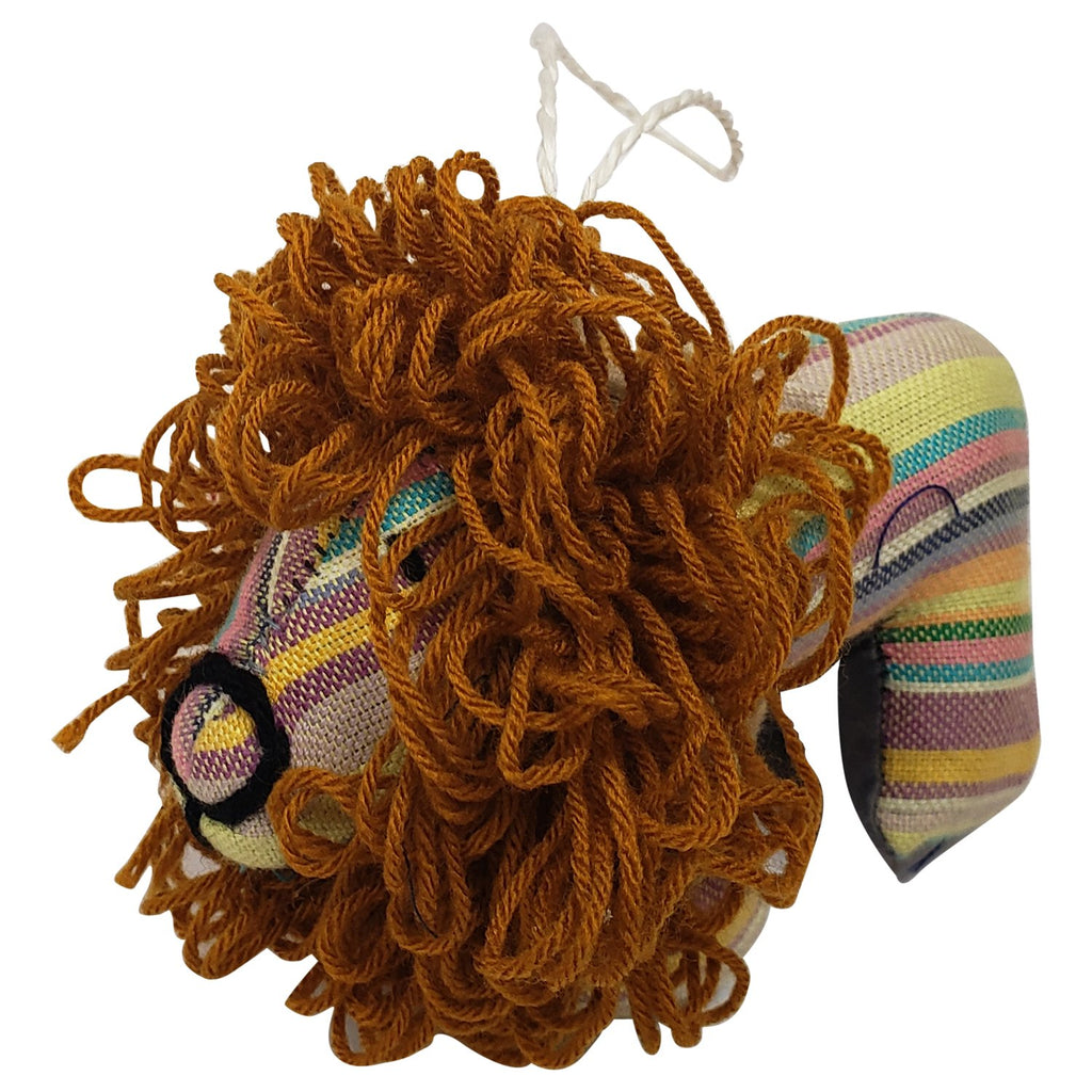 Authentic African Hand Made Kenyan Kikoi Fabric Lion Ornament | The