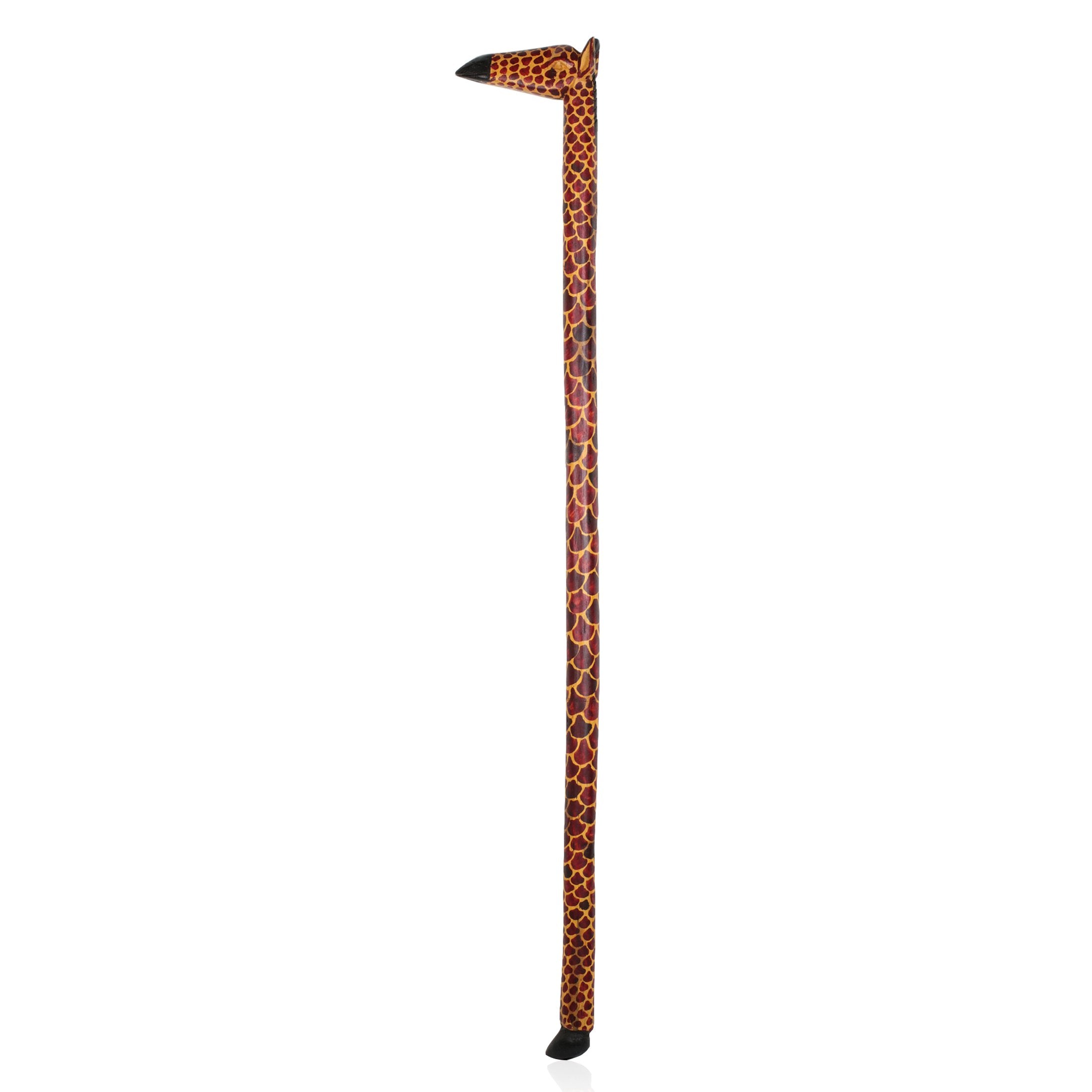 Authentic African Hand Made Wood Giraffe Decorative Walking Stick The