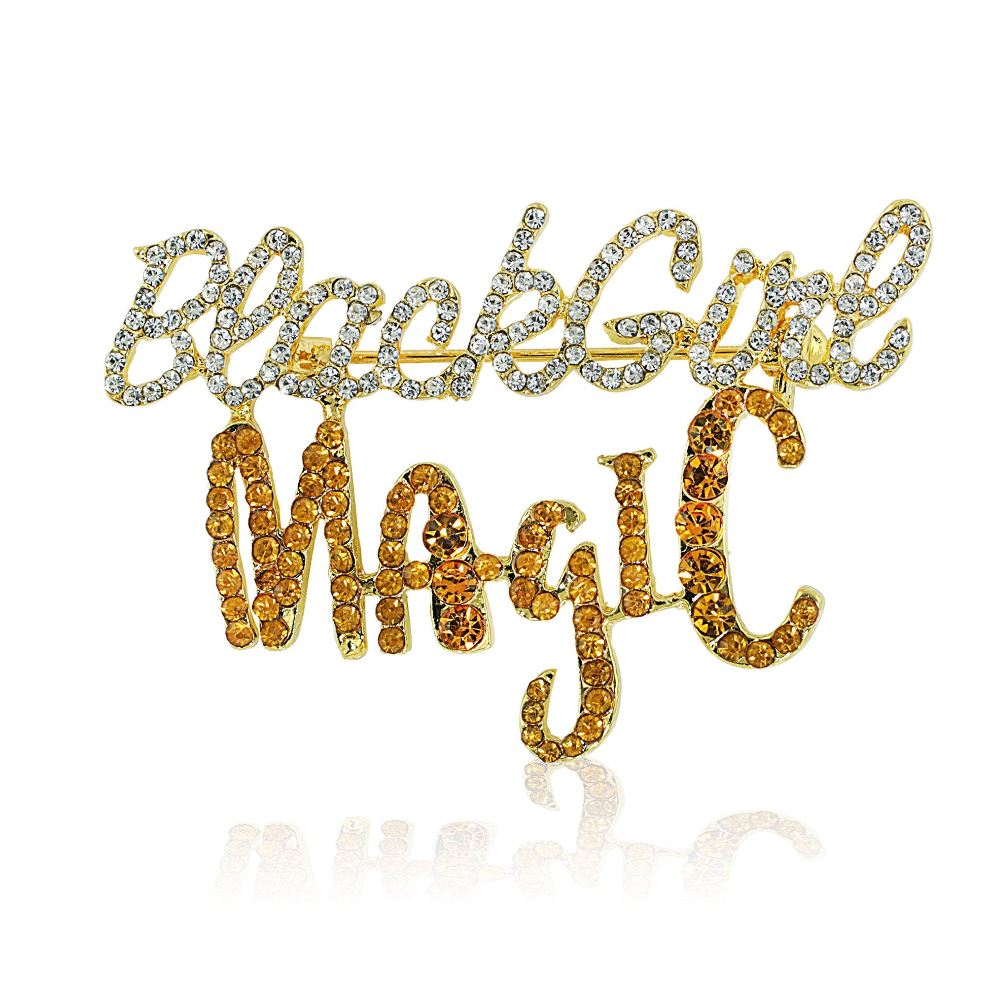 Black Girl Magic Sparkling Crystal Brooch By Universoul Gifts The Black Art Depot