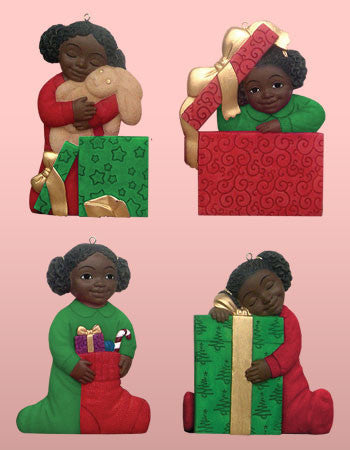 christmas african american ornaments kids stuff figurines angel