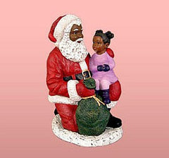 African American Santa Claus Kneeling with Girl Figurine | The Black ...