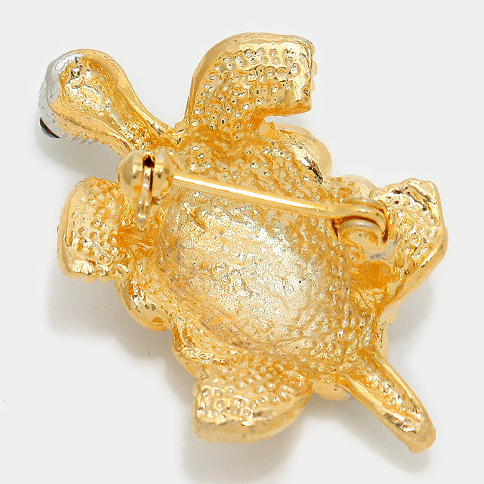 (Y.B.Y.S.A.I.A) Crystal Pave Order of Turtles Brooch | The Black Art Depot