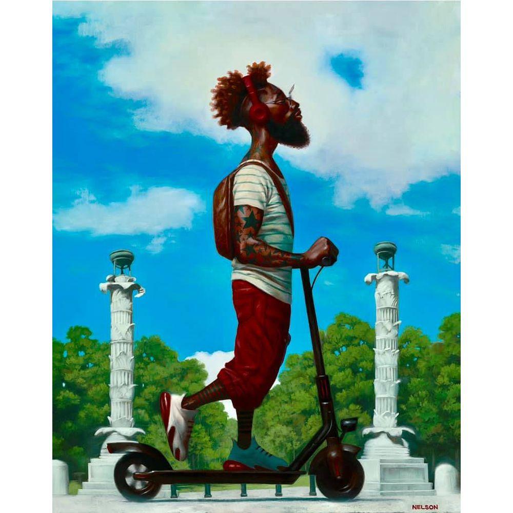 Scootr'E by Kadir Nelson (From New Yorker Magazine) The