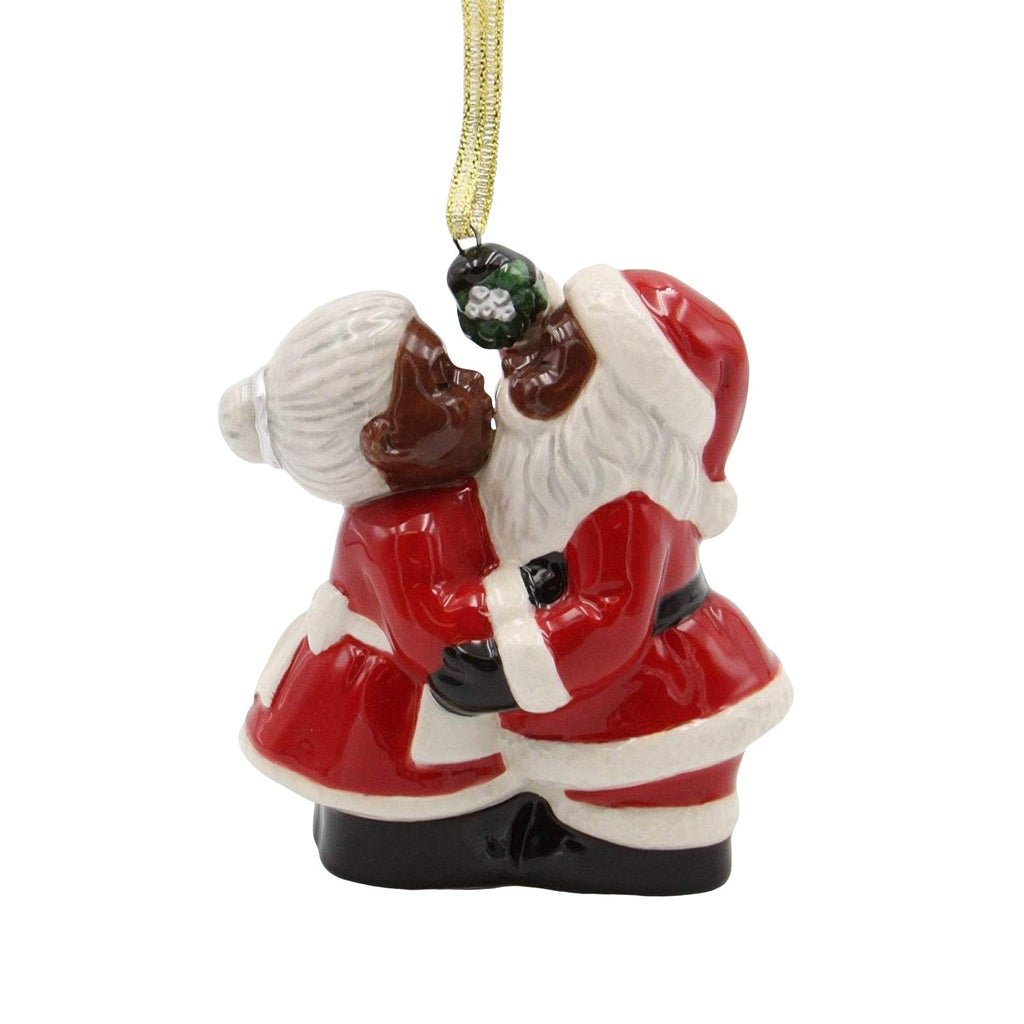 Under The Mistletoe African American Santa Claus Christmas Ornament The Black Art Depot 1263