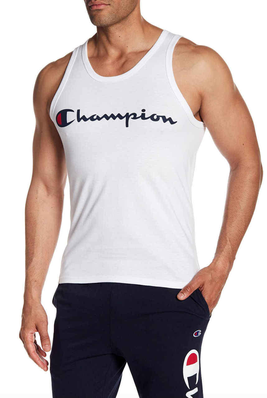 champion men's classic jersey ringer tank top