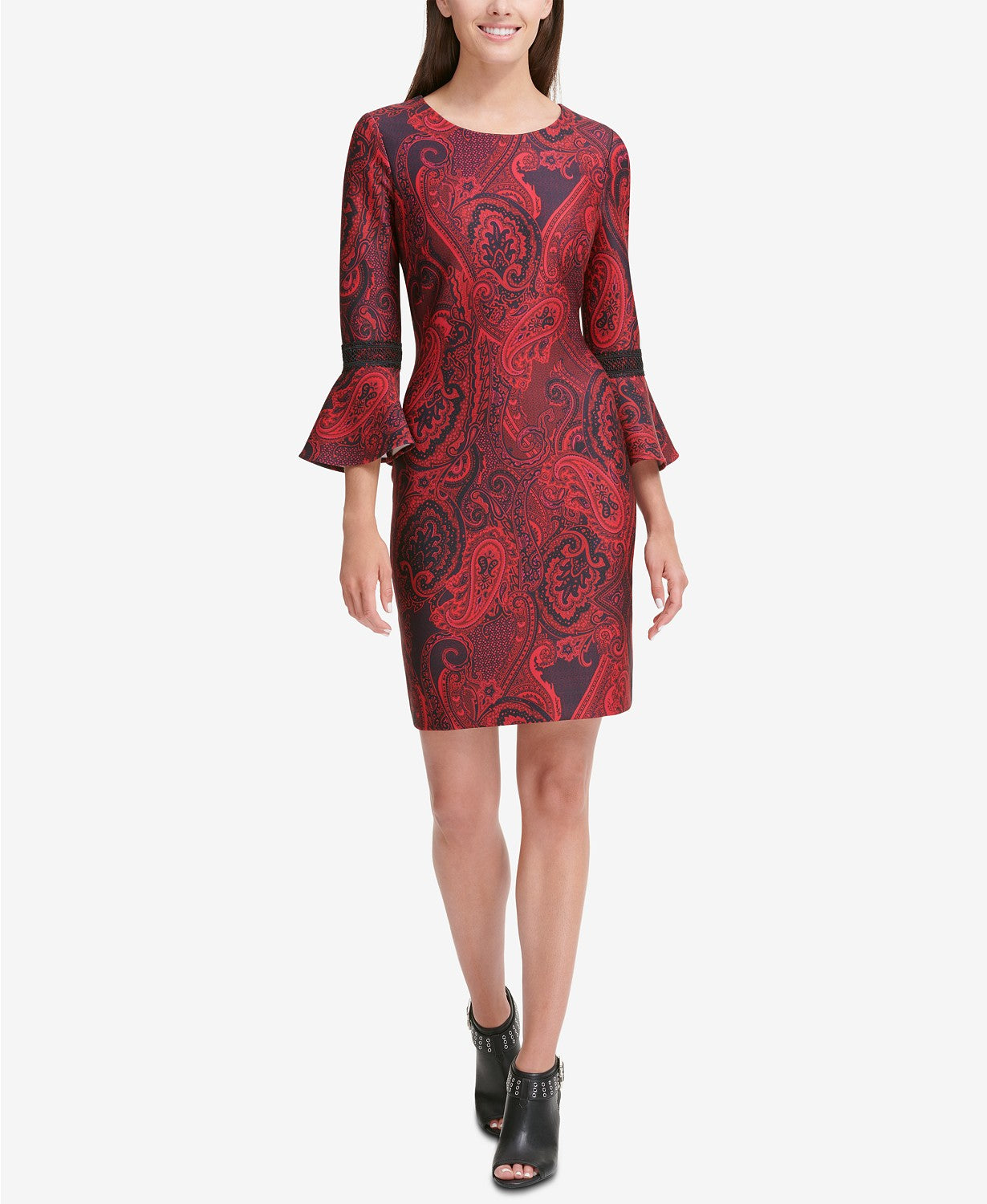 tommy hilfiger paisley bell sleeve dress