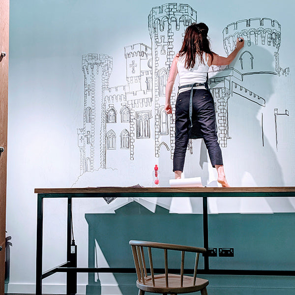 Danielle Morgan Drawing mural at johnston castle