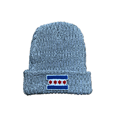 Chicago Flag Patch Winter Hat