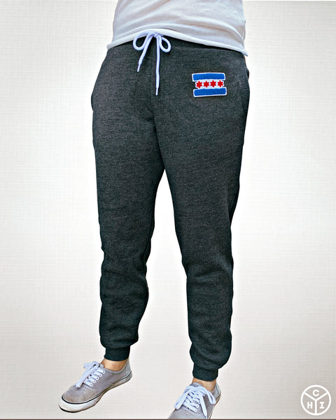 Chicago Flag Patch Sweatpants - Chitown Clothing