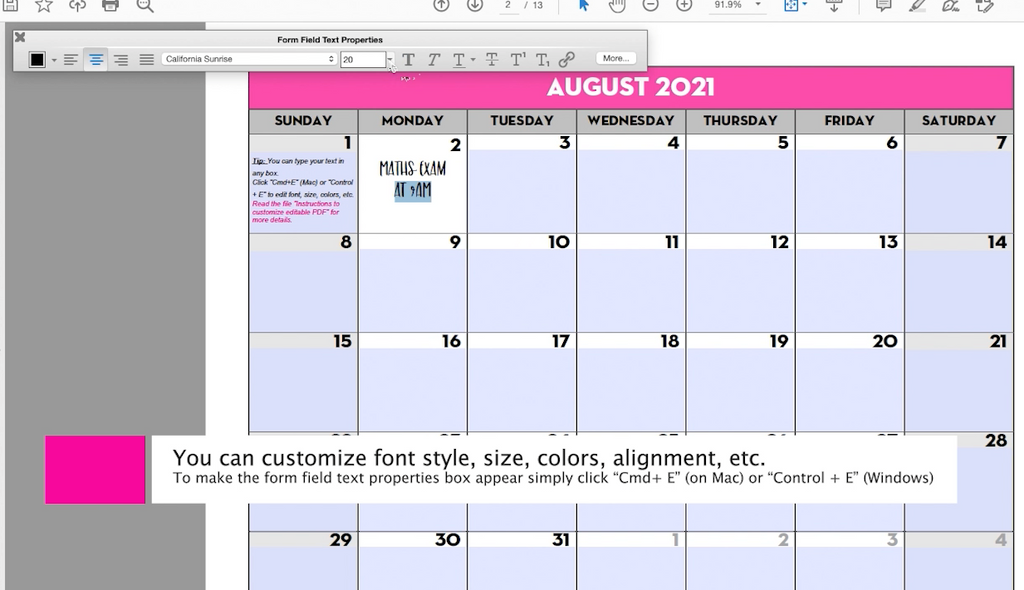 EDITABLE PDF - 2022-2023 Monthly School Calendar – Lovely Planner