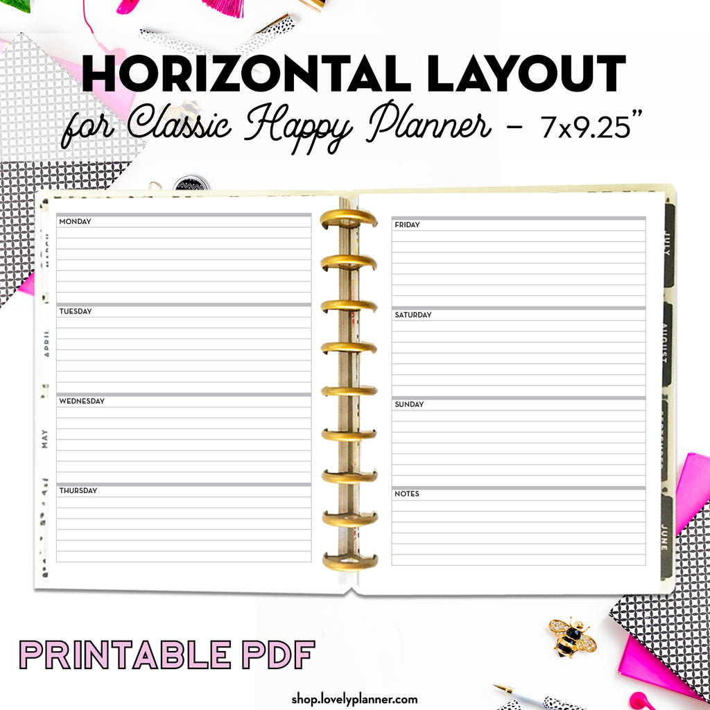 Download 9 Weekly (WO2P layouts) & Monthly Templates - Classic ...