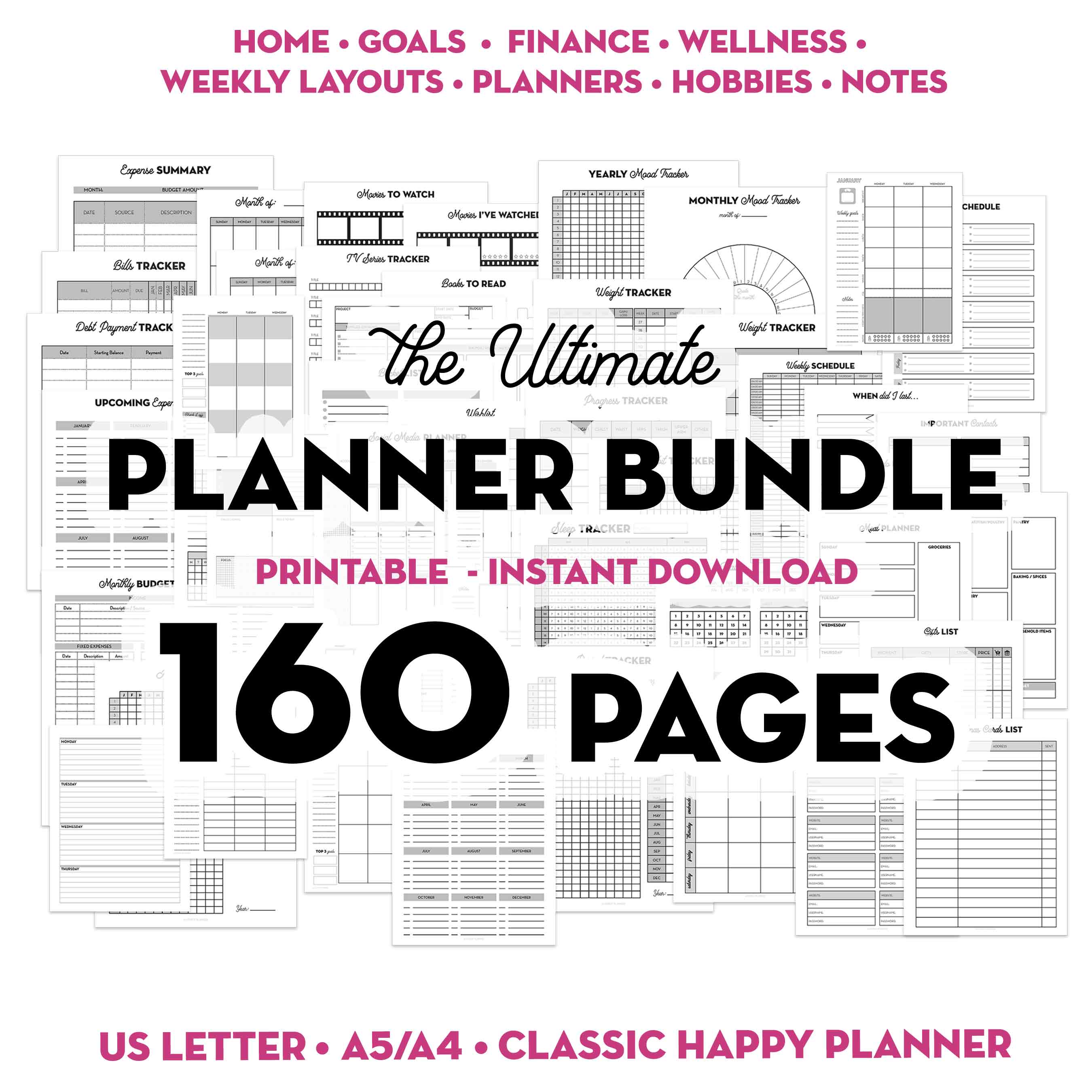 BUNDLE of 10 Lettering Workbooks with 370 Hand Lettering Practice