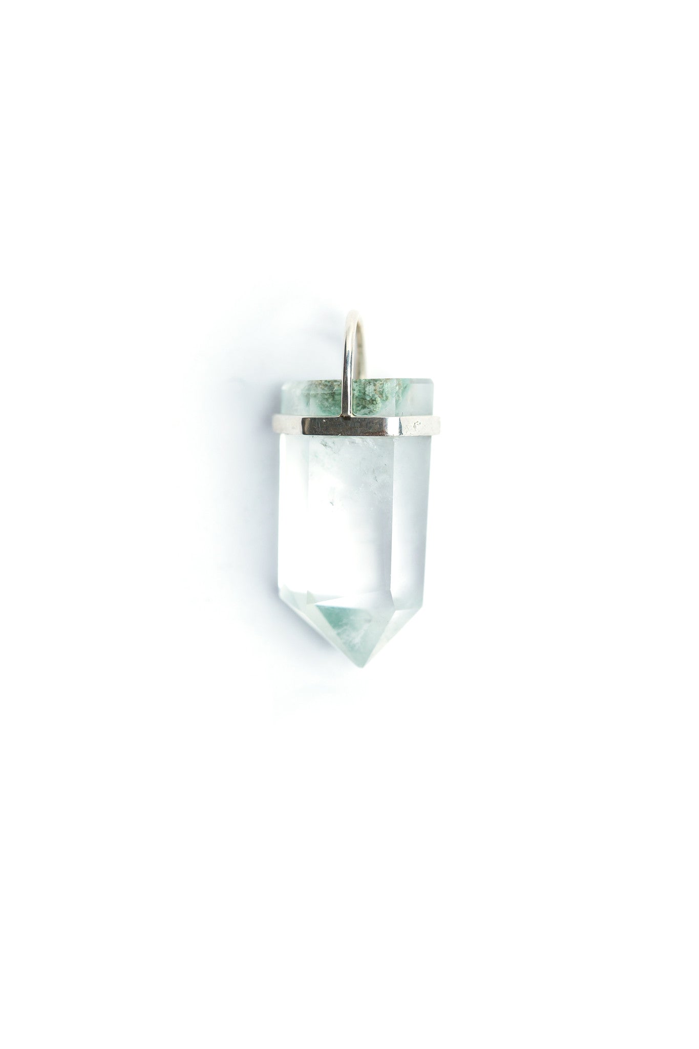 Green Phantom Quartz Point Pendant