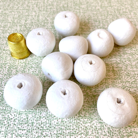75 Spun Cotton Balls ø 18 mm • Ship Free Small Pack
