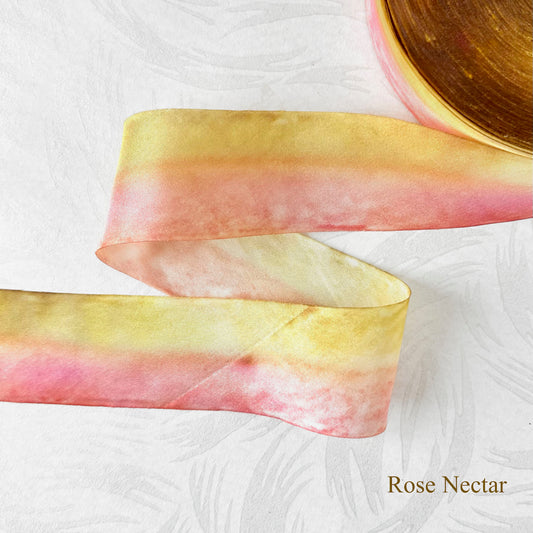 Hand Dyed Silk Satin Ribbon – Rose Mille