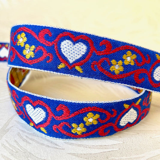 Two of Hearts Ribbon , HERZILEIN Jacquard ribbon made in Germany