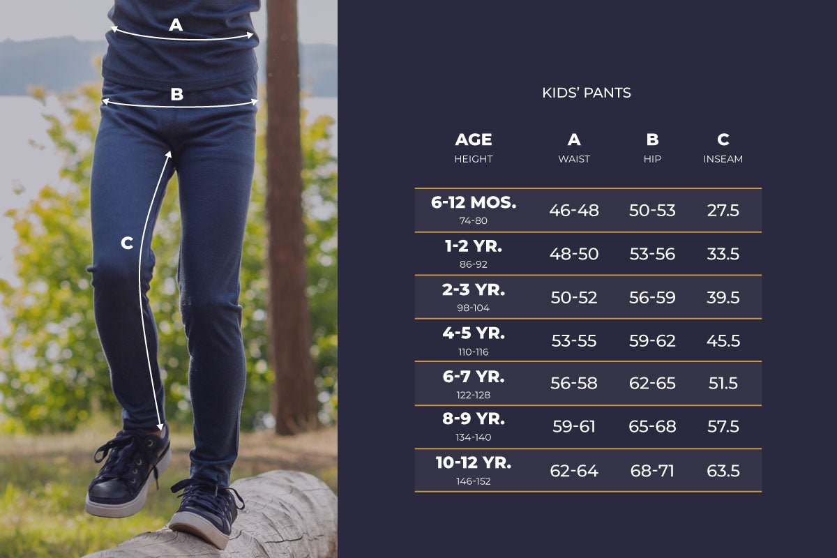 Size Guide for Baby & Kids Clothing and Shoes