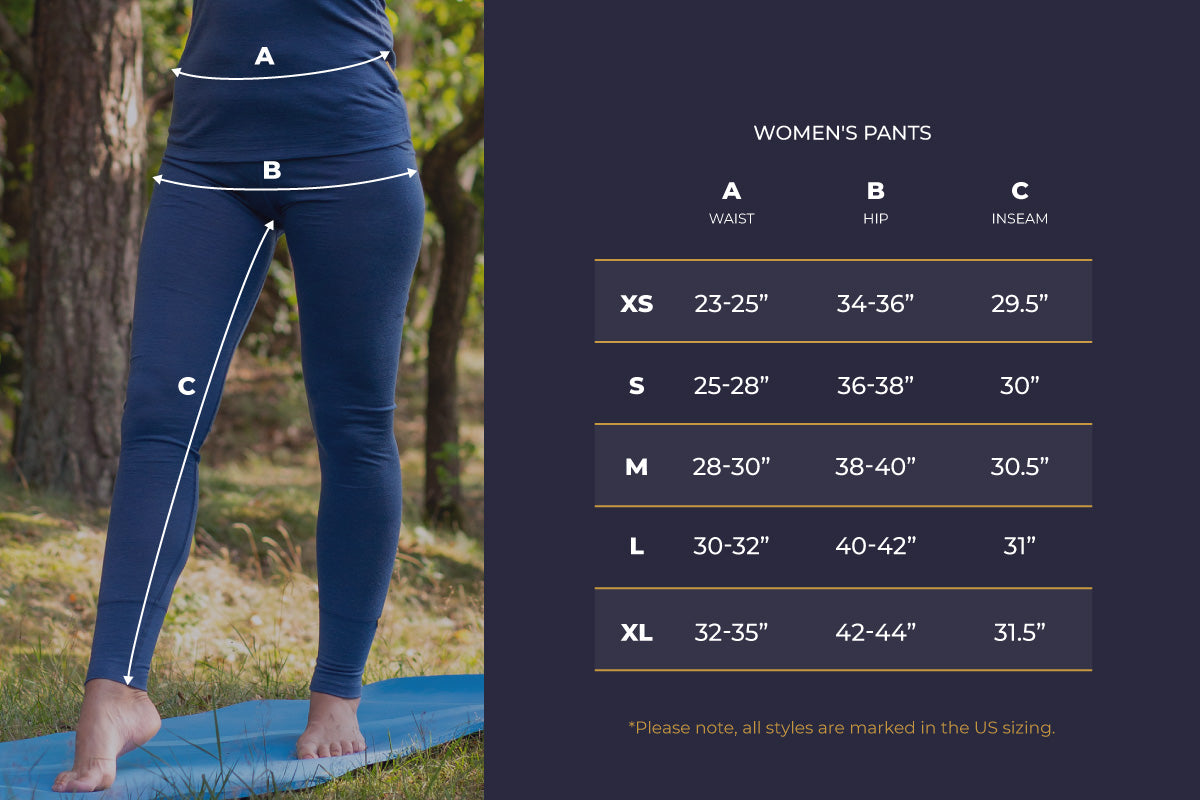 Women's Bottom Size Chart ǀ menique