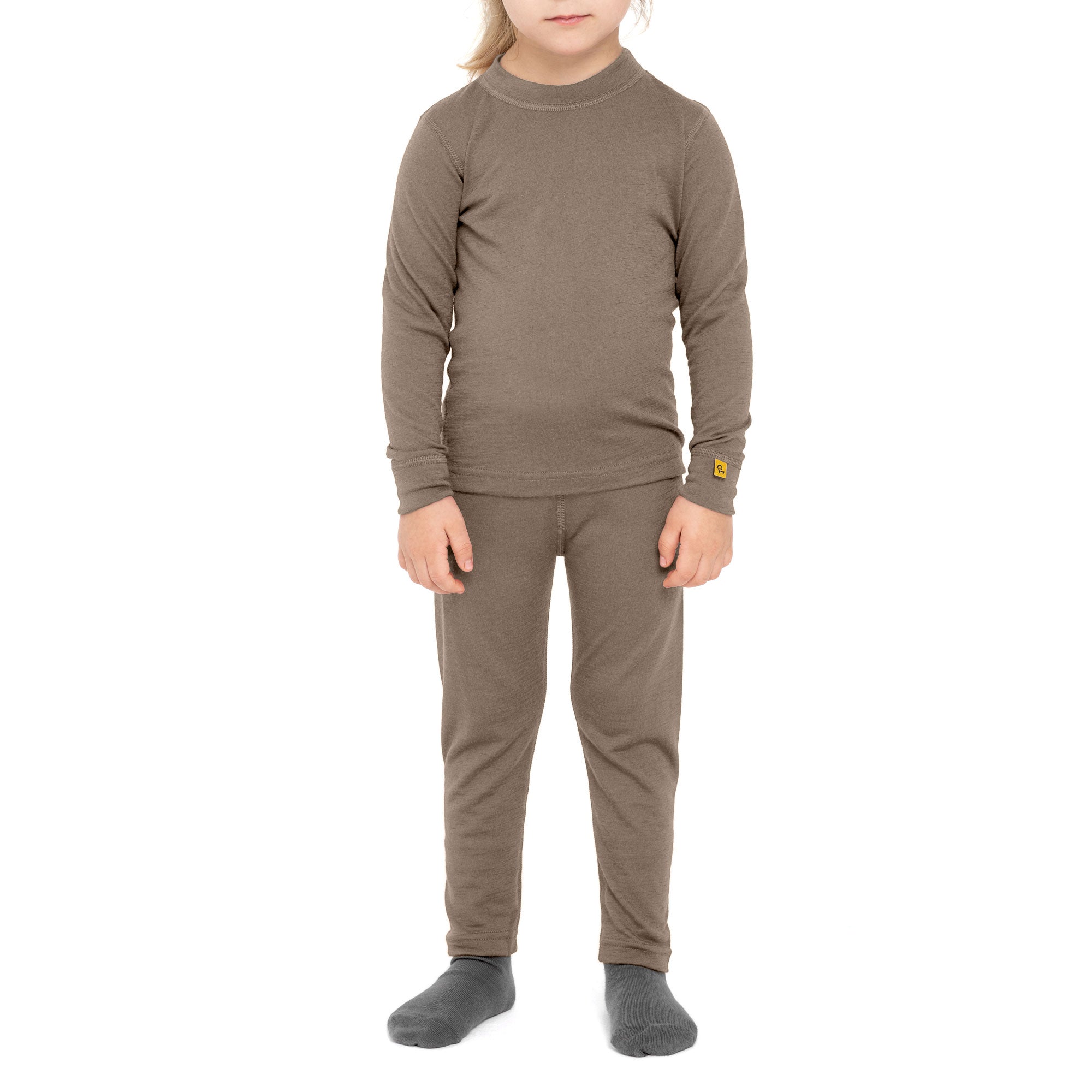 Organic Kids Matching Set * Merino Wool Base Layer Matching Outfit 160  Beige