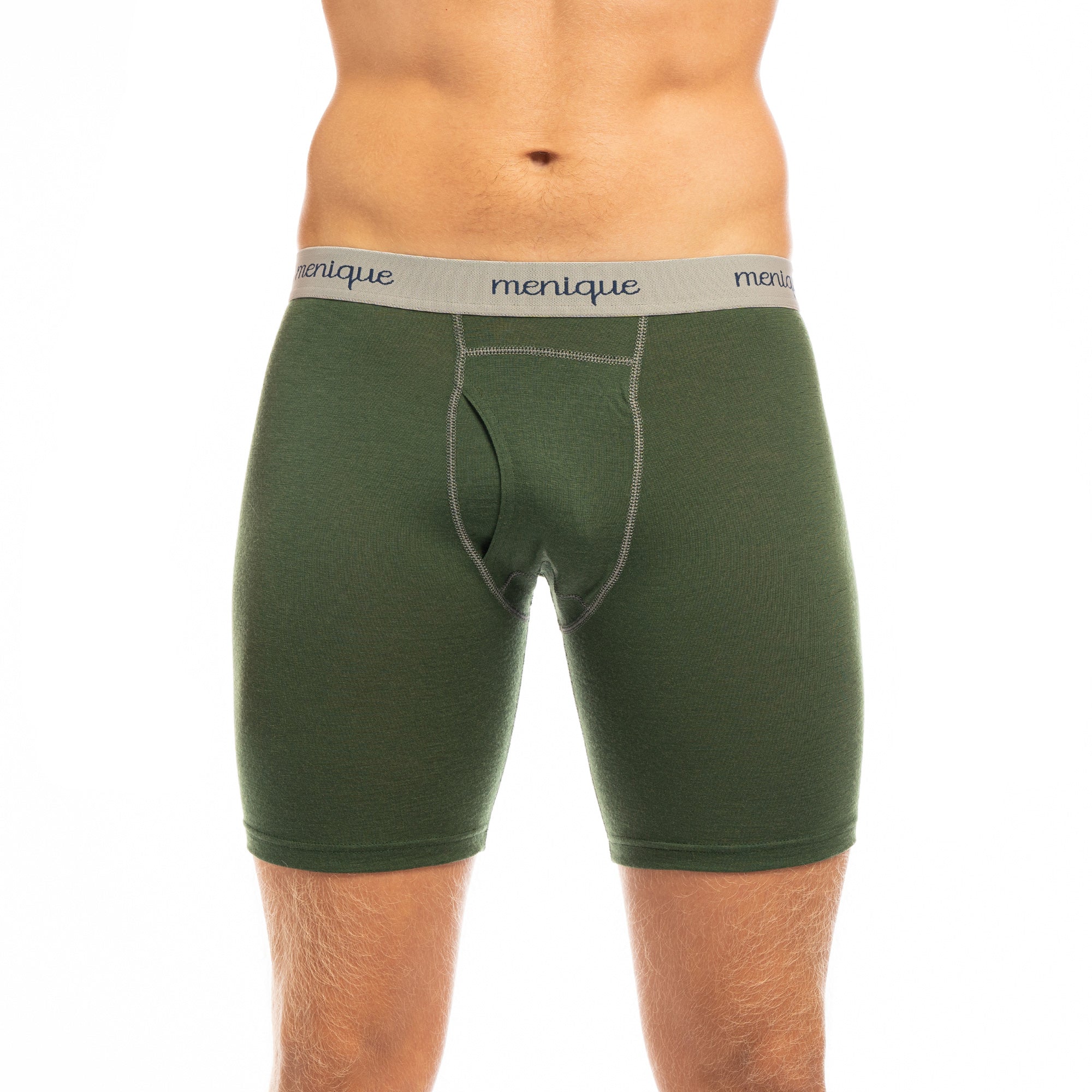 Merino Short Boxer Shorts Dark Green - Underwear for Men❤️ menique