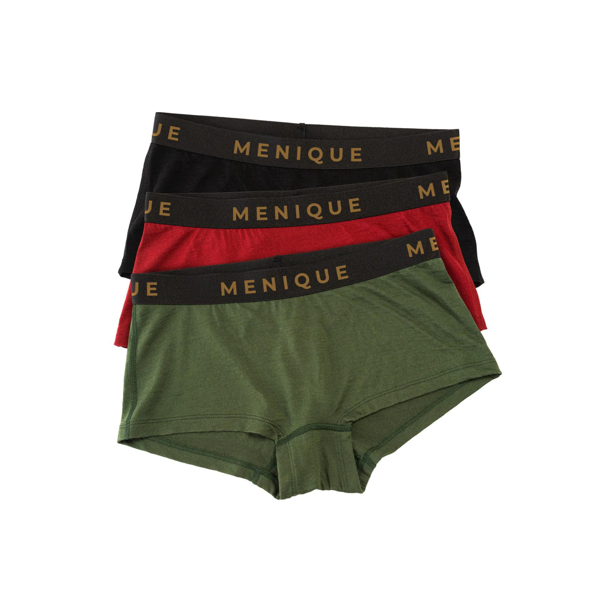 Fine Merino Wool Women's Boxer Briefs Black ❤️ menique