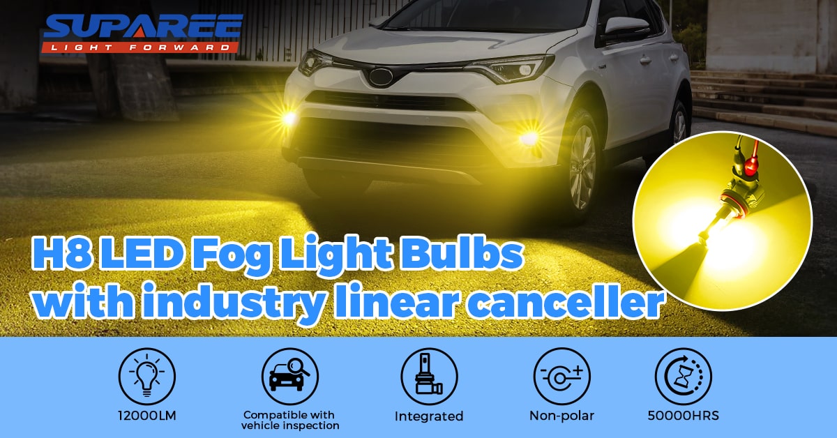 H8 H11 H16 LED Bulbs with 3000K Yellow Hi/Lo Beam for Fog Lights